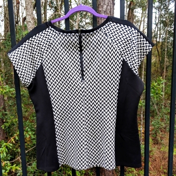 Color block peplum black and white top-NWOT- Sale! - Picture 5 of 5